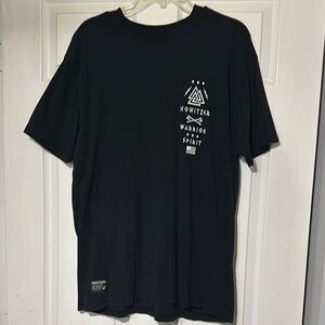 Black Short Sleeve Tee with Graphic and Relaxed Fit